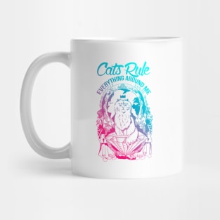 Dual Color Cats Rule Everything Around Me Mug